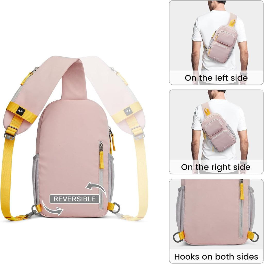 Sling Bag, Lightweight Crossbody Backpack RFID Blocking Chest Shoulder Bag for Travel Sports