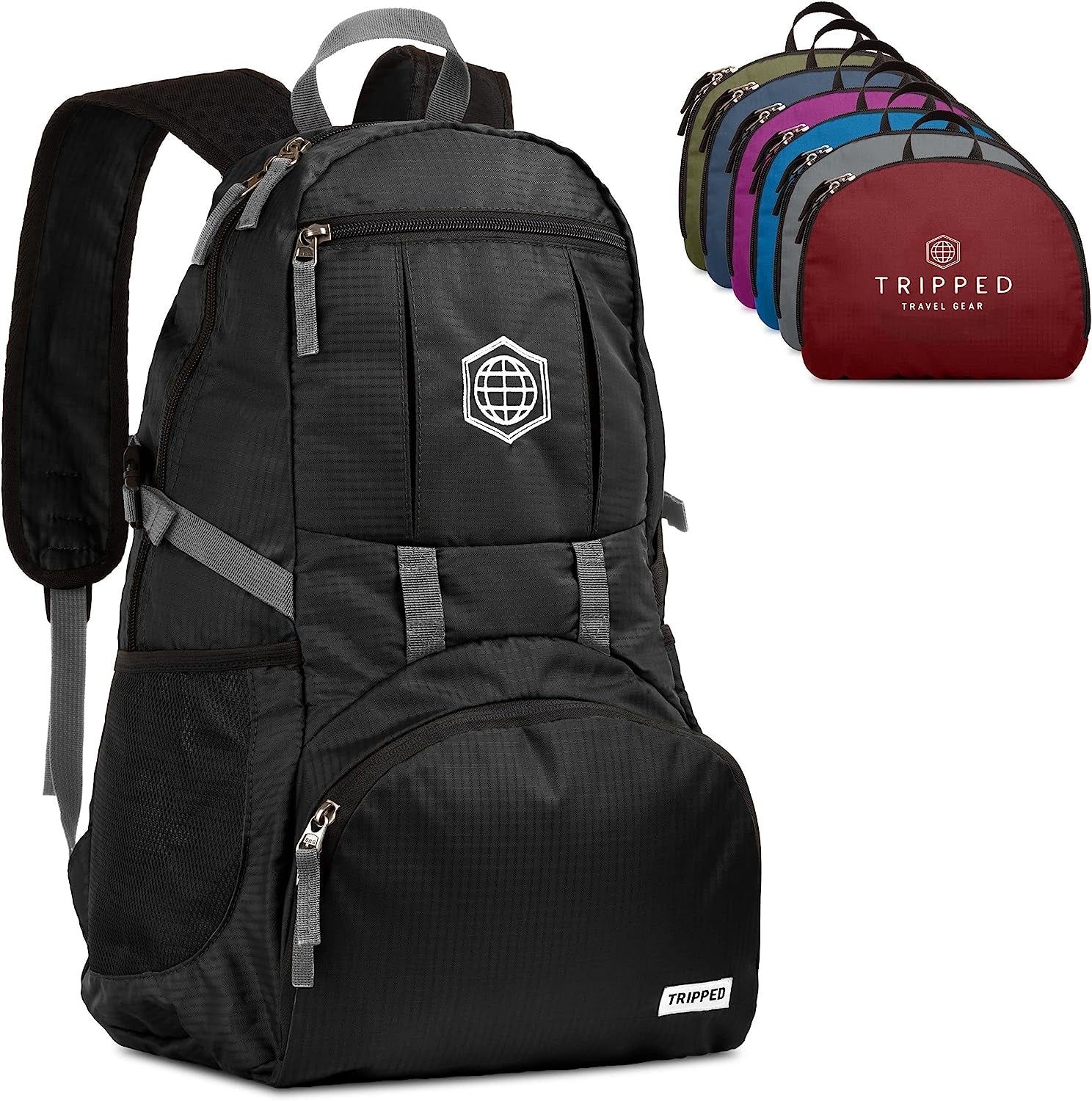 Traveling Backpack- Foldable Collapsible Lightweight Backpack for Travel (Black) 35 Liters