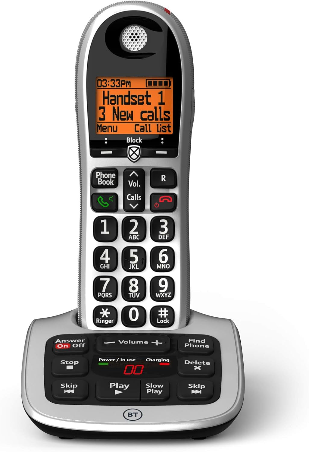 4600 Cordless Landline House Phone with Big Buttons, Advanced Nuisance Call Blocker, Digital Answer Machine, Single Handset Pack