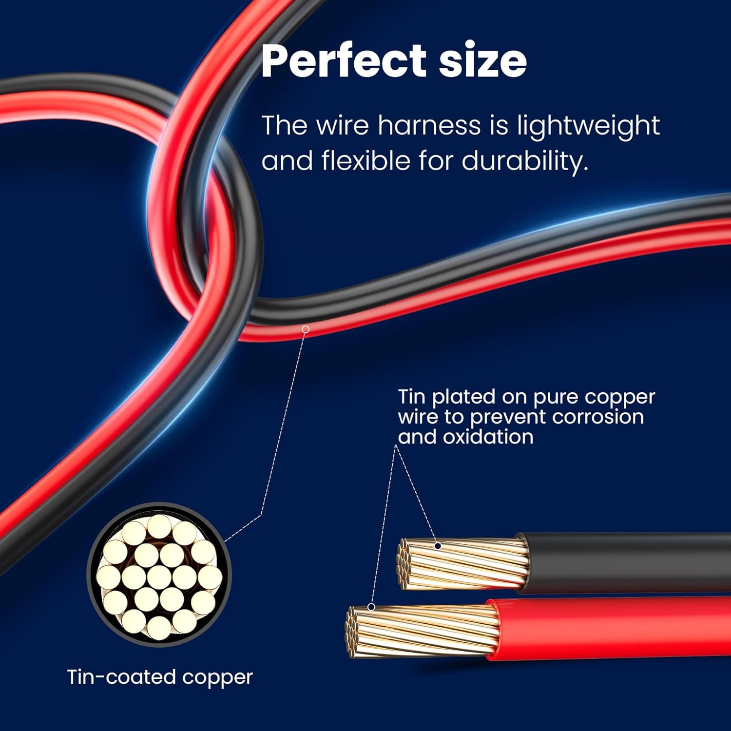 15Feet SAE Extension Cable Quick Disconnect Wire Harness Solar Cables SAE to SAE Connector for Solar Panel Automotive RV Motorcycle Tractor SAE Plug 16AWG