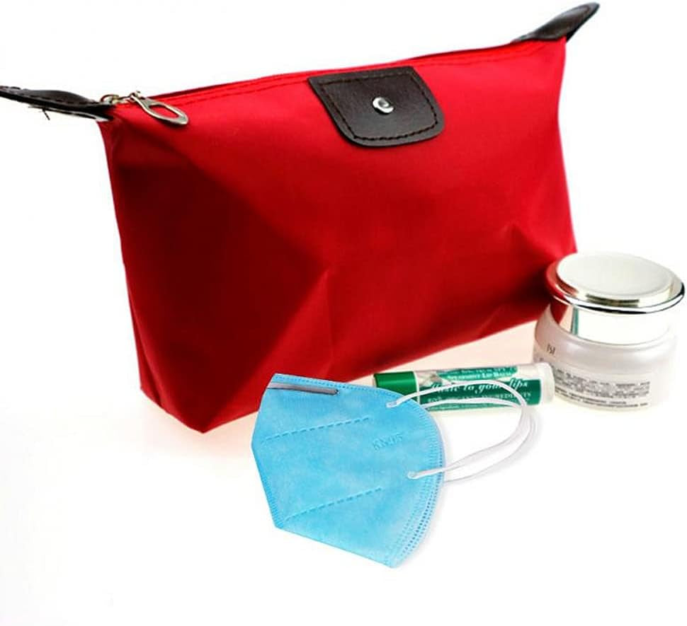 3PCS Small Travel Bag Set – Waterproof Storage and Organiser Pouch for Makeup, Cosmetics, Toiletries, Accessories, Brushes – Bathroom Wash Bags – Royal Blue, Black and Red