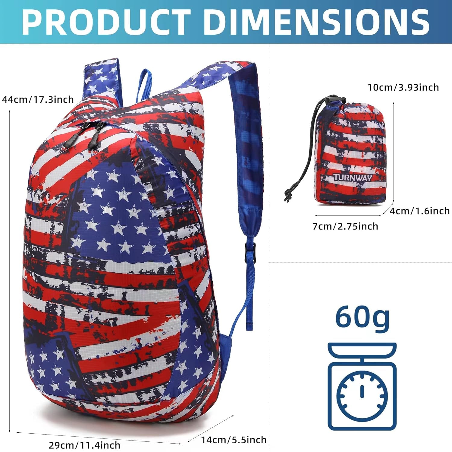 Ultra Lightweight Water-Resistant Packable Backpack, Foldable Hiking Daypack for Travel Camping Cycling Outdoor