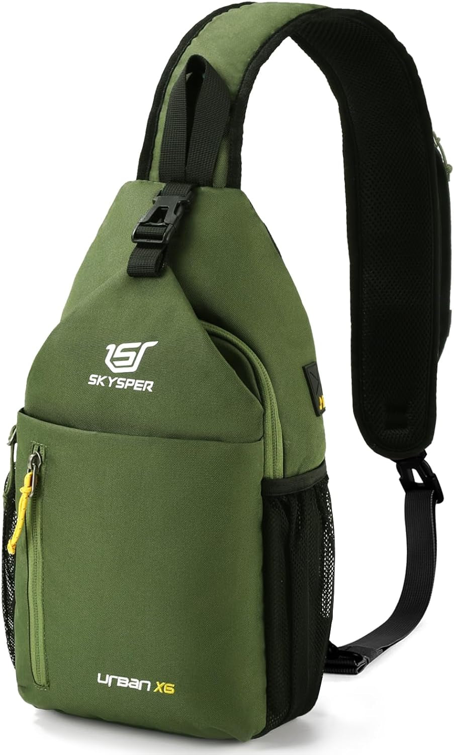 Sling Bag Crossbody Backpack - Chest Shoulder Cross Body Bag Travel Hiking Casual Daypack for Women Men(Armgreen)