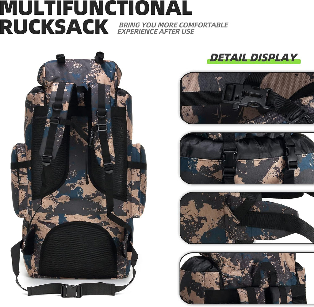 100L Camping Hiking Backpack Molle Rucksack Military Camping Backpacking Daypack