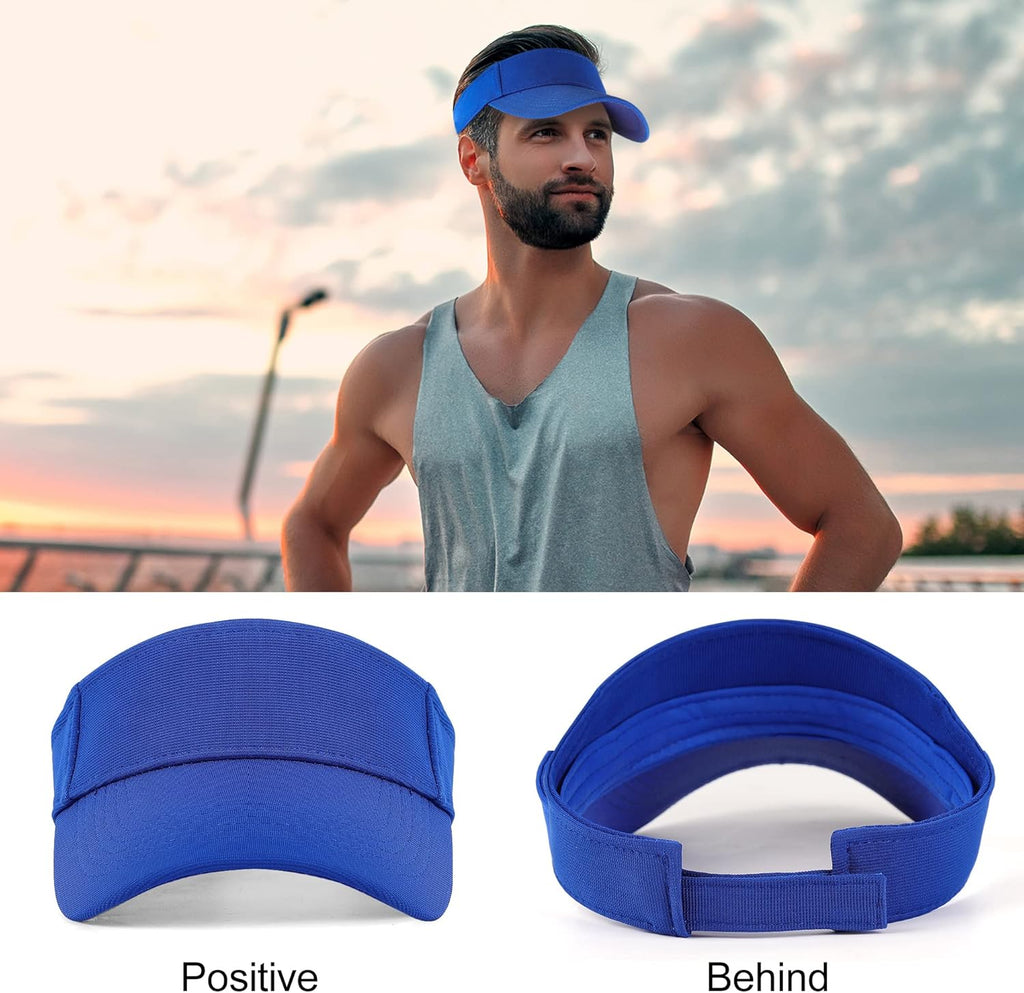 Sun Visor Cap - Women Ponytail Baseball Cap for Women and Ladies, Long Peak Thicker Sweatband Adjustable Hat for Golf Cycling Fishing Tennis Running Jogging Visor Hats for Men