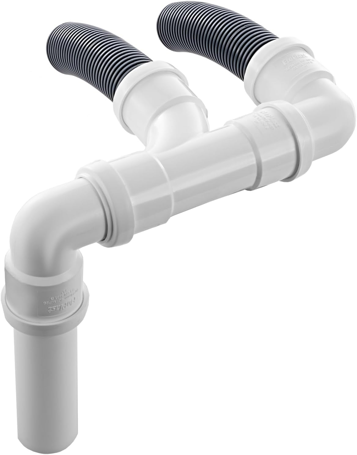 New Model Caravan (Twin) Waste Water Outlet Pipe System Adaptor with FLOPLAST Home Plumbing Grade Fittings CE Standard Tested to EN 1451. Fits Most Standard Caravans.