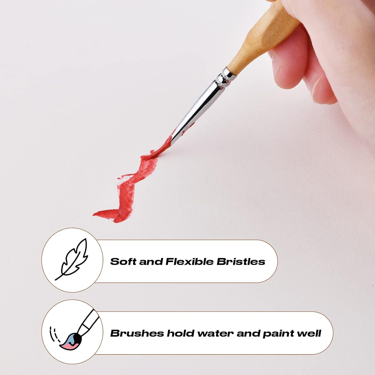 Miniature Paint Brushes, 15PC Model Brushes Micro Detail Paint Brush Set, Fine Detailing for Acrylics, Oils, Watercolors & Paint by Number, Figurine (Wood Color)