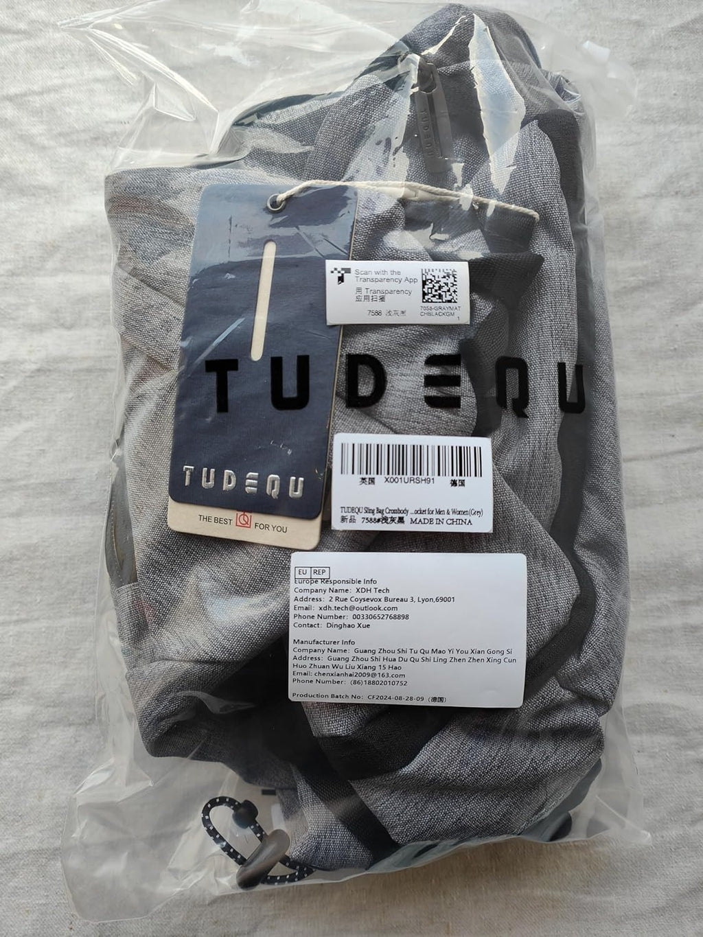 Sling Backpack, 8 Pockets Sling Bag Crossbody, 19L Large Sling Bag for Men Travel Crossbody Backpack Hiking Outdoor