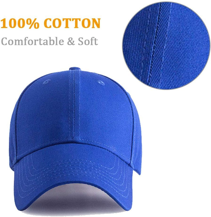 Plain Baseball Cap Snapback for Men - Classic 6 Panel Adjustable Sport Casual Sun Visor Hat