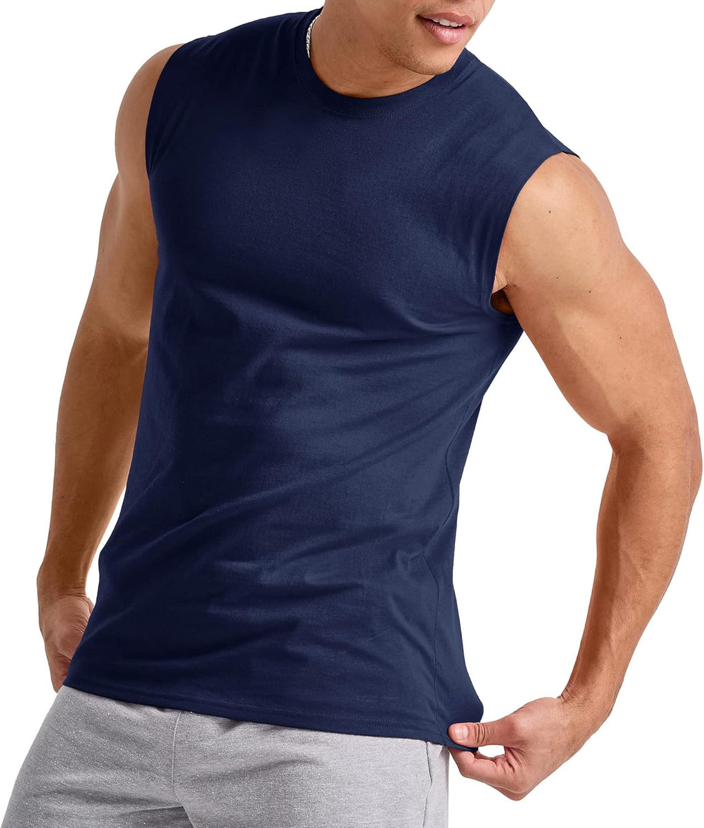 Men'S Essentials Midweight T Pack, Cotton Muscle Tank Shirts, 3-Pack
