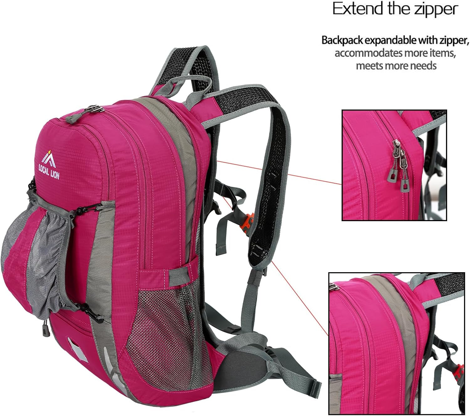 Hiking Backpack, 20/30L Waterproof Cycling Biking Backpack, Detachable Backplate, Hiking Daypack for Skiing Camping