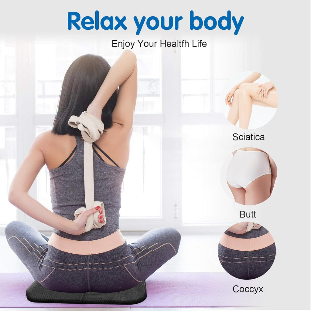 Gel Seat Cushion Portable Massage Travel Cushions, 16.5" X 12" Thick Foldable Seat Cushion for Car Office Chair Wheelchair Hip, Coccyx, Sciatica, Pressure Sores