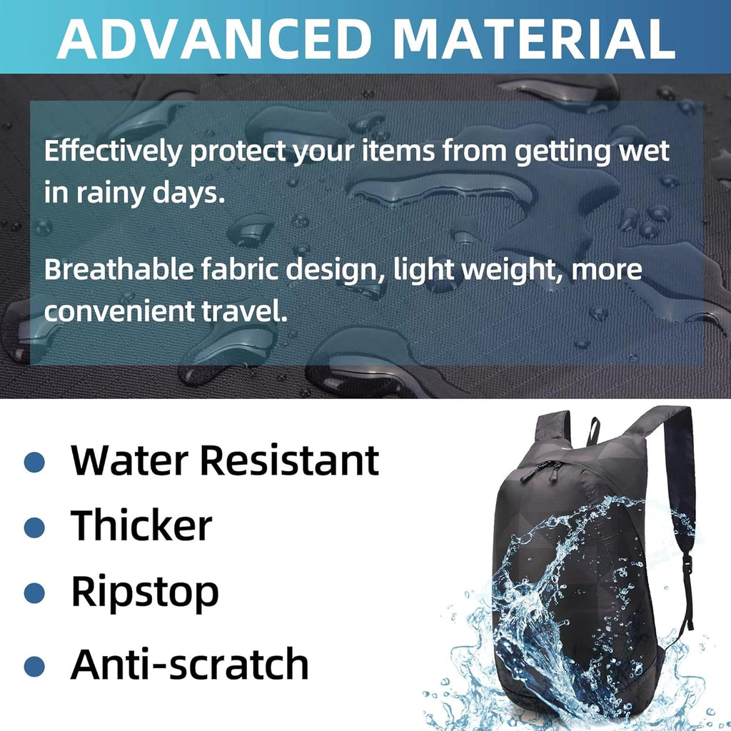 Ultra Lightweight Water-Resistant Packable Backpack, Foldable Hiking Daypack for Travel Camping Cycling Outdoor