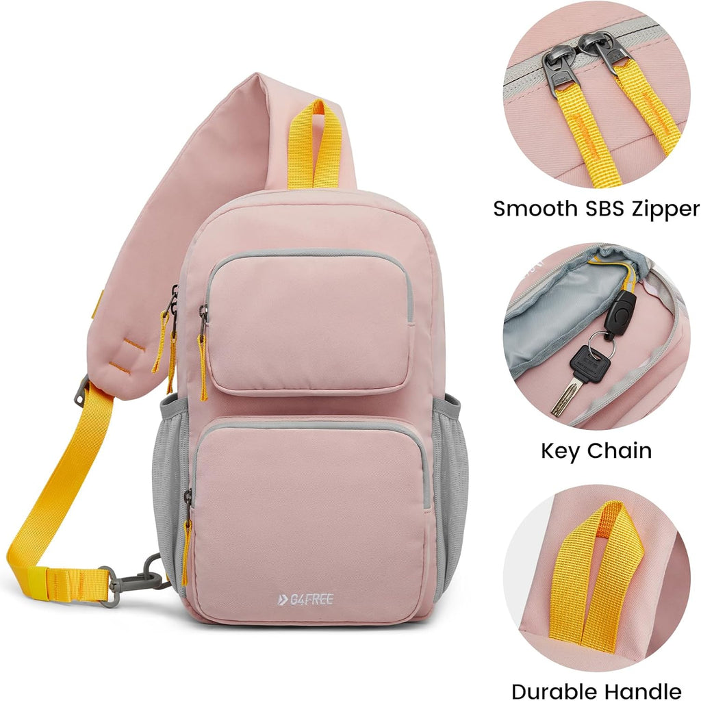 Sling Bag, Lightweight Crossbody Backpack RFID Blocking Chest Shoulder Bag for Travel Sports