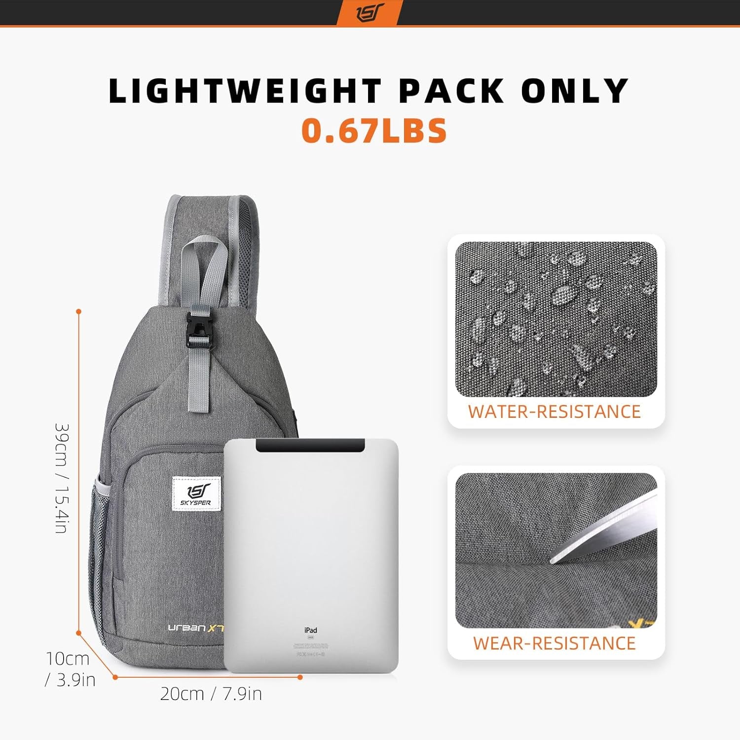 Sling Bag RFID Crossbody Sling Backpack Cross Body Shoulder Bag Travel Hiking Daypack for Women Men