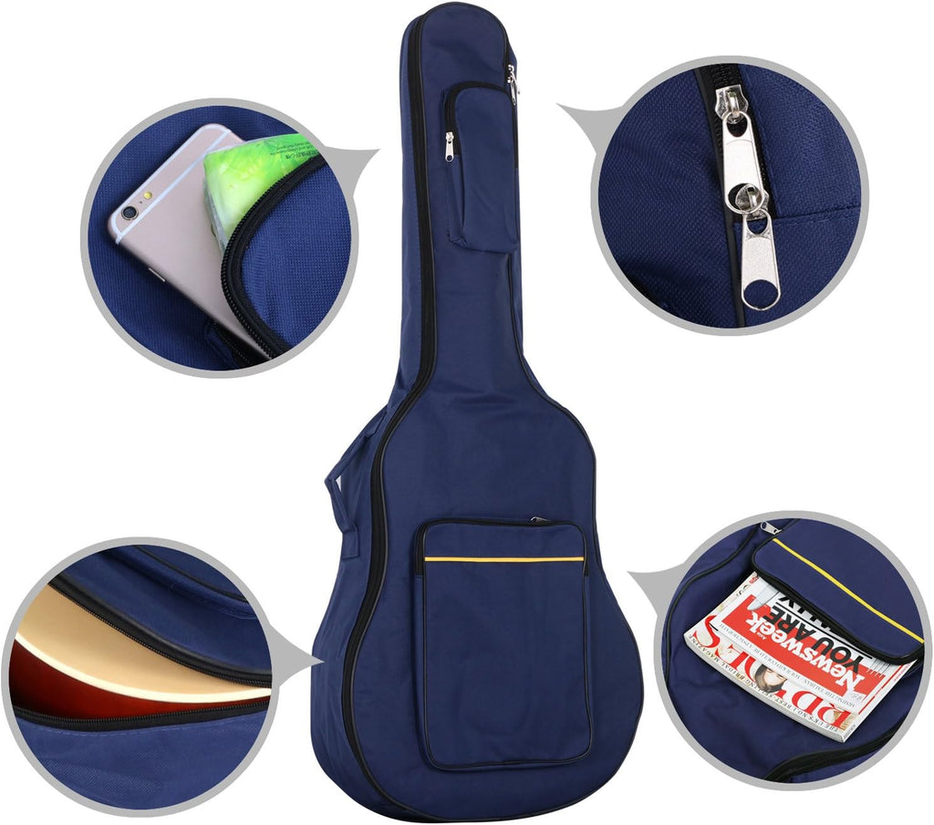 Guitar Bag with Shoulder Straps - Waterproof Padded Case - Bass, Acoustic & Classical Guitar Gig Bag - Perfect for Travelling