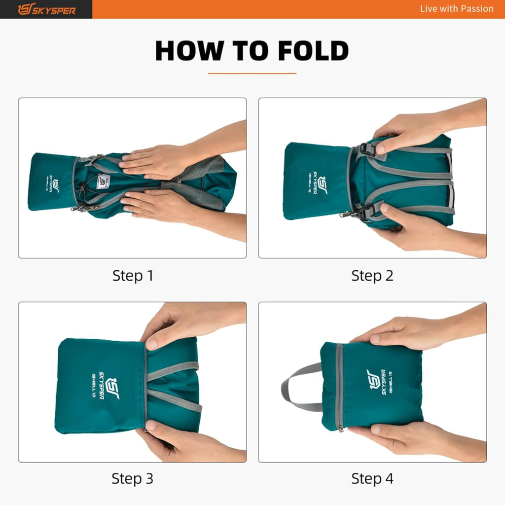 Small Hiking Backpack -12L Lightweight Packable Daypack for Travel Foldable Tear Resistant Backpacks for Women Men