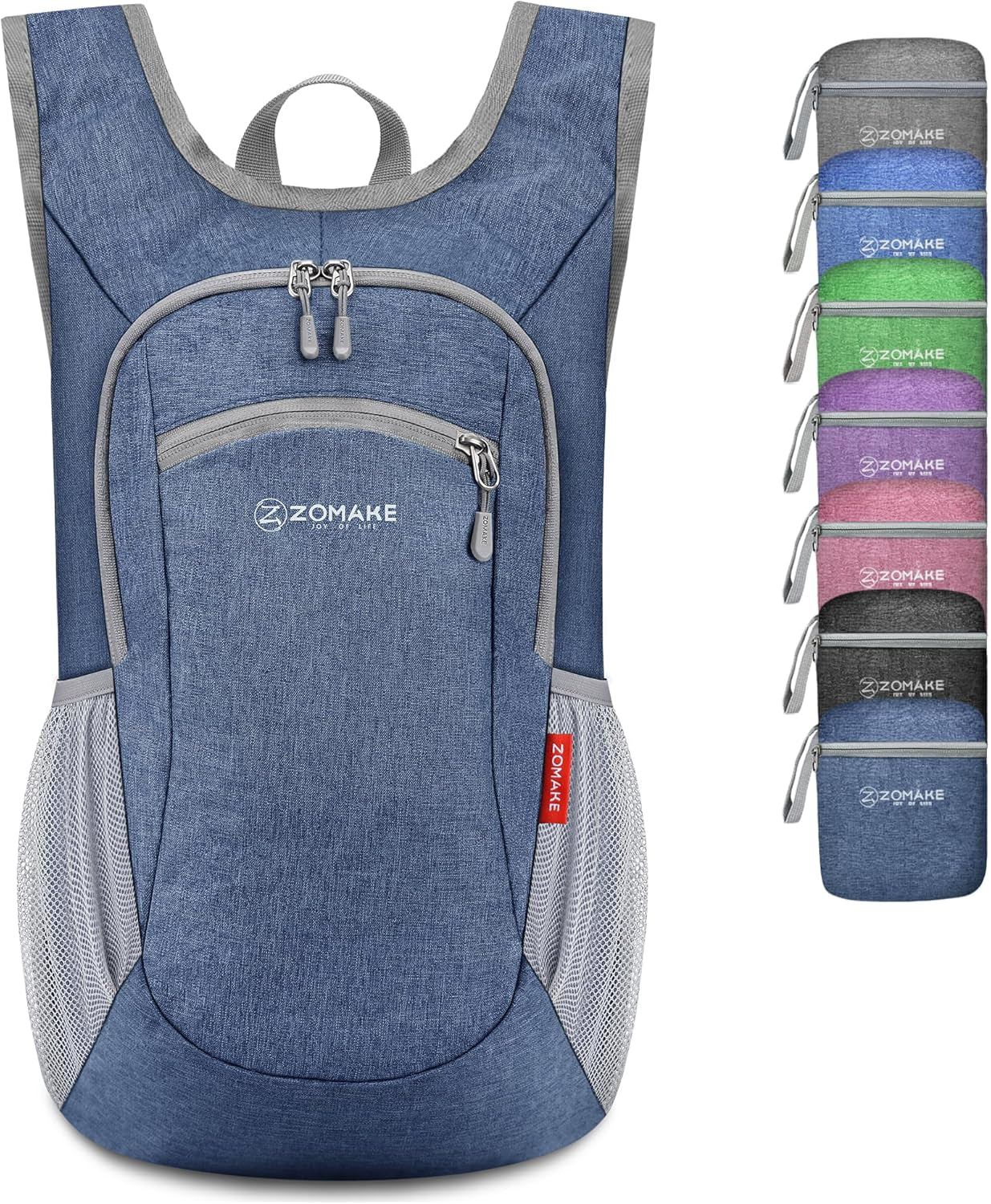 Ultra Lightweight Packable Backpack, 10L Small Daypack Light Foldable Backpacks Water Resistant Day Bag for Hiking (Navy Blue)