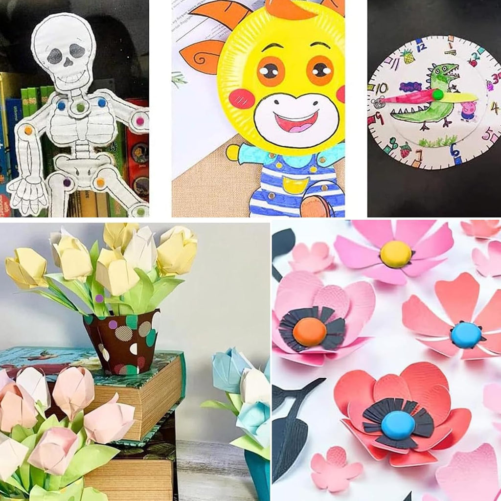 Split Pins Craft Metal Paper Fasteners Split Pins 8Mm X 18Mm Multicolor Split Pin Mini Brads round Scrapbooking Brads for Paper DIY Stamping Crafts Projects Scrapbooking Office 100 Pcs