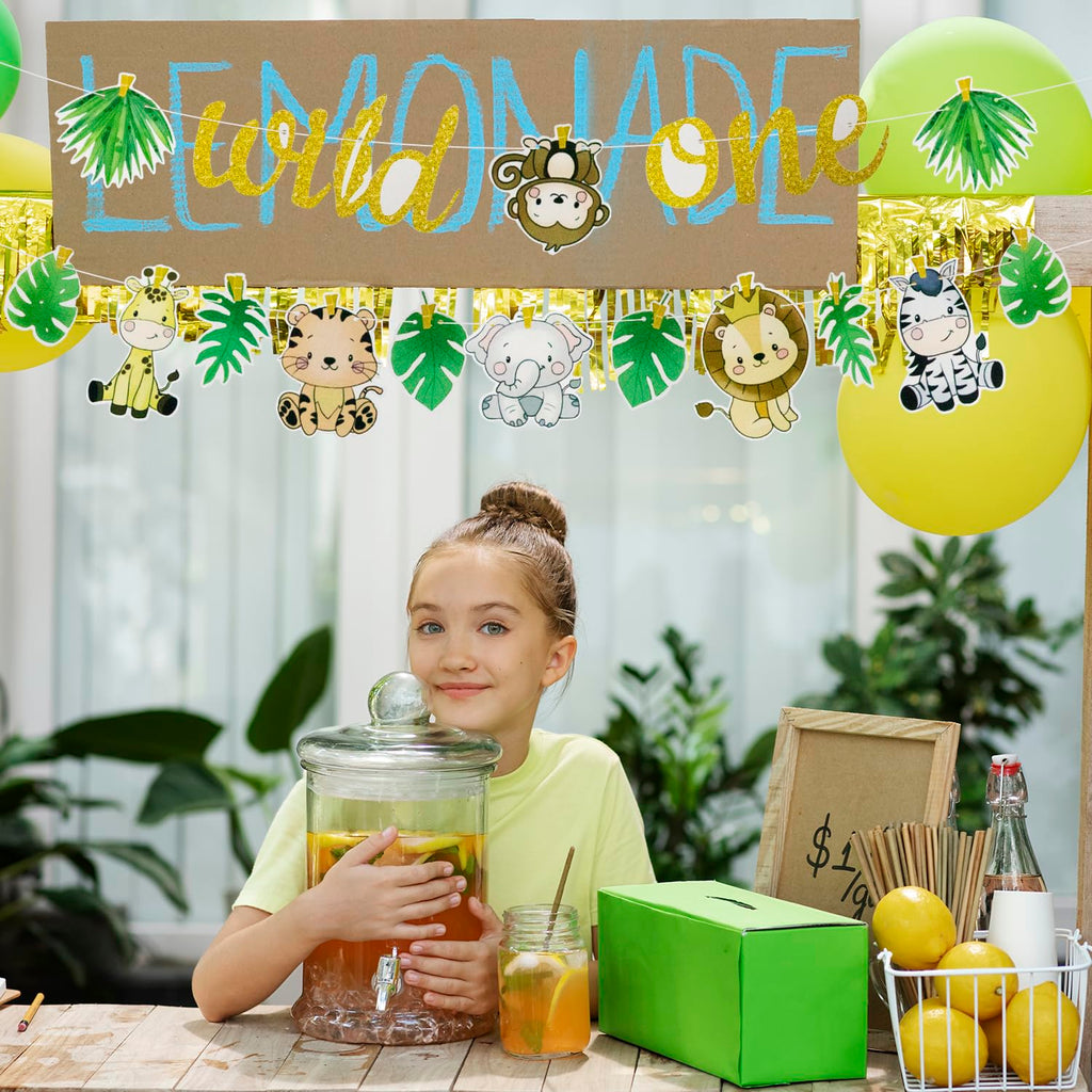 Wild One Banner, Wild One Jungle Animal Birthday Banner Baby'S First Birthday Bunting Baby Shower Banner for Birthday Party Decorations Y7DWLYLQ (A)