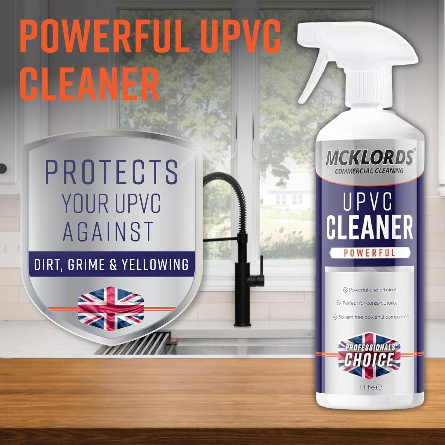 Commercial Upvc Cleaner for Hard Plastic, Doors, Gutters and Window Frames, 1 Litre Clear
