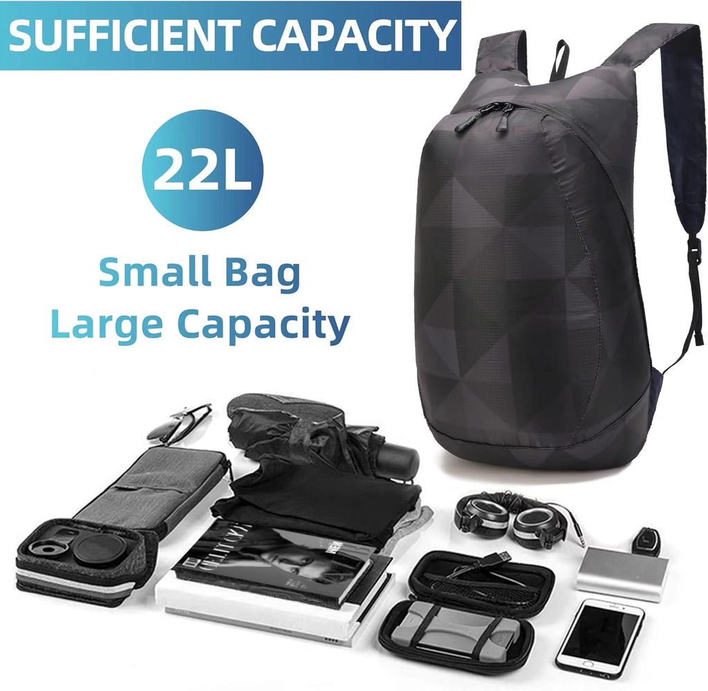 Ultra Lightweight Water-Resistant Packable Backpack, Foldable Hiking Daypack for Travel Camping Cycling Outdoor