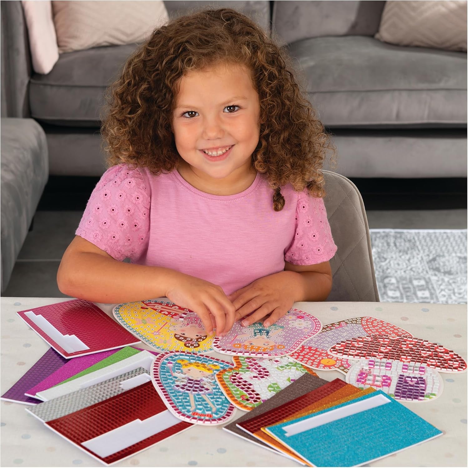 Fairy Sparkle Mosaics -Childrens Glitter Mosaic Set,Arts and Crafts Kit for Kids,Colourful Design Tile by Number Pictures and 5000Plus Self-Adhesive Glitter and Foil Foam Tiles -Ages 5 Years Plus