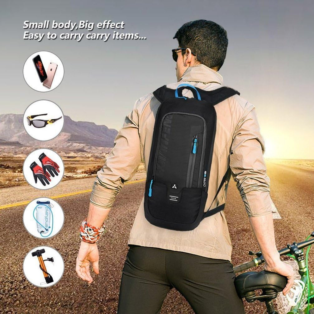 Cycling Backpack, 10L Bicycle Backpack Waterproof Breathable Bag for Outdoor Travel Hiking Climbing Biking Running Skiing (Black)