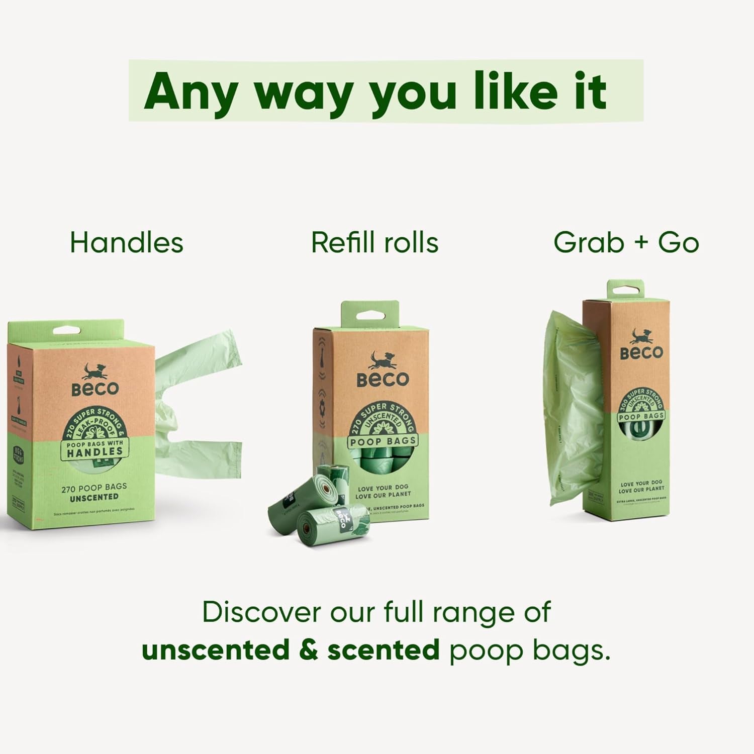 Strong & Large Poop Bags - 270 Bags (18 Rolls of 15) - Unscented - Dispenser Compatible Dog Poo Bags