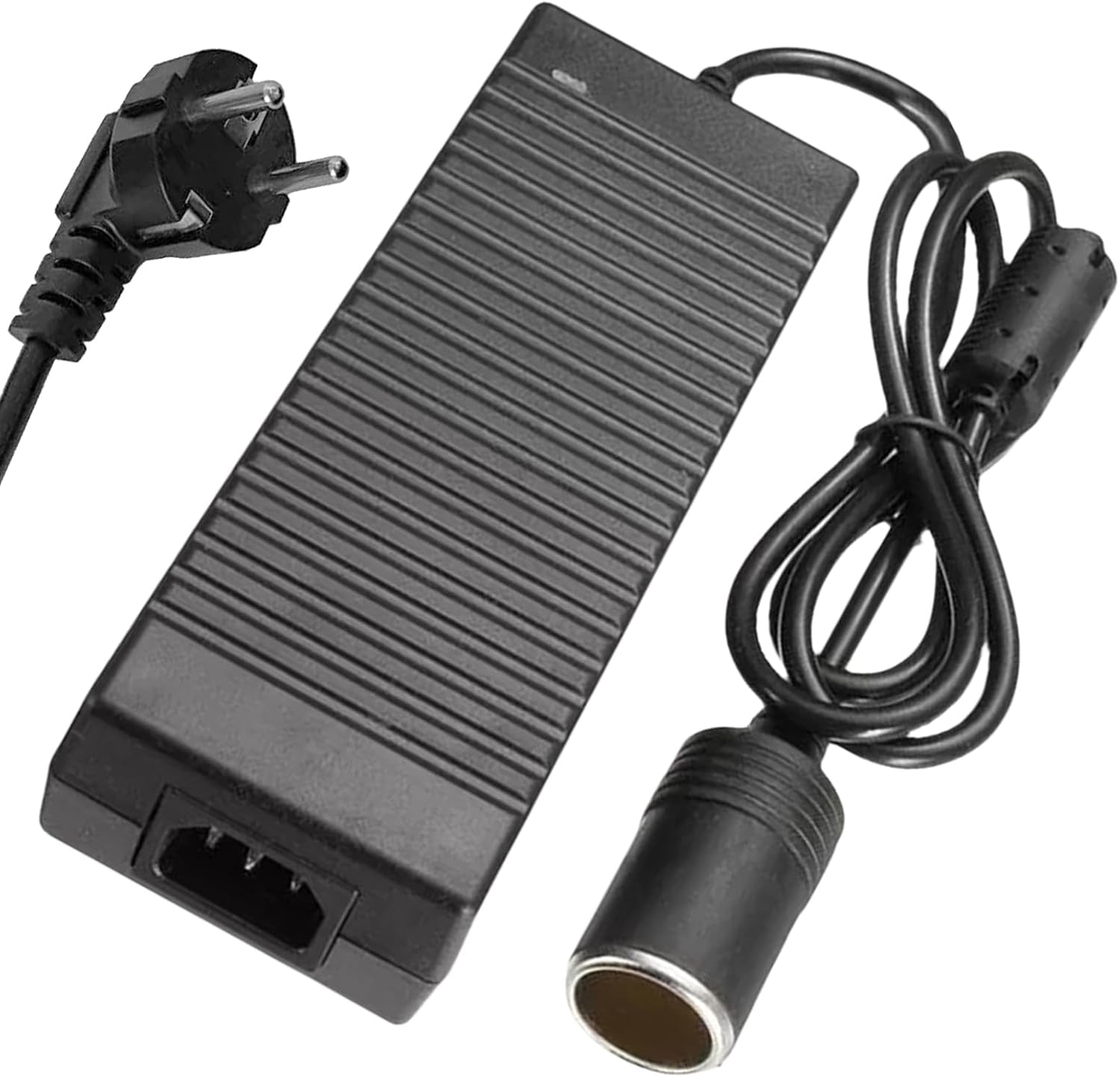 Voltage Converter 220 V to 12 V: 180 W/15 a Car Power Adapter Inverter Adapter Built-In Fan with Adapter Cigarette Lighter Socket Power Adapter for Cool Box Car Vacuum Cleaner Car Fridge