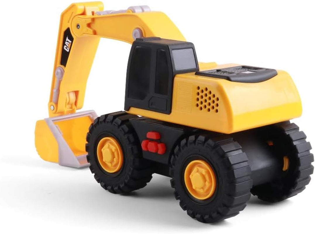 Construction Toys, Tough Machines Toy Excavator, 10" W/Realistic Lights & Sounds, Rumbling Action, Movable Parts & Sturdy Plastic Construction