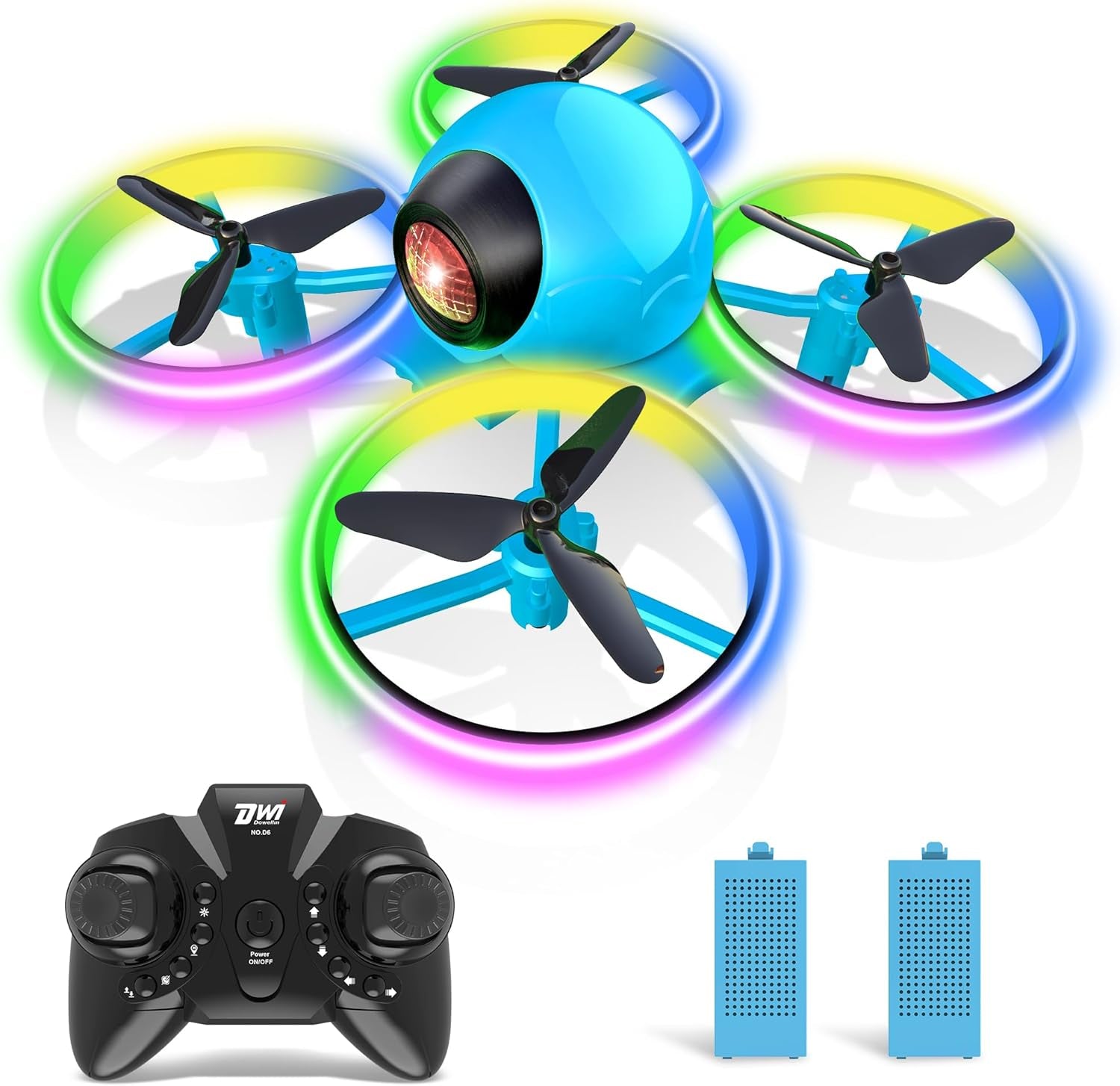 Mini Drone for Kids, 4.9 Inch Small Flying Toys Drones with LED Light One Key Take off Spin Flips RC Mini Drones Nano Quadcopter Long Flight Time Drones for Beginners and Adults, Blue