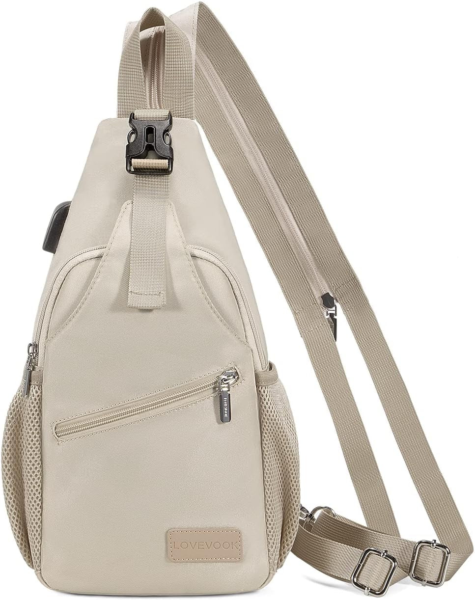 Sling Bag for Women Casual Daypack Nylon Crossbody Sling Backpack Travel Shoulder Bag Hiking Daypack