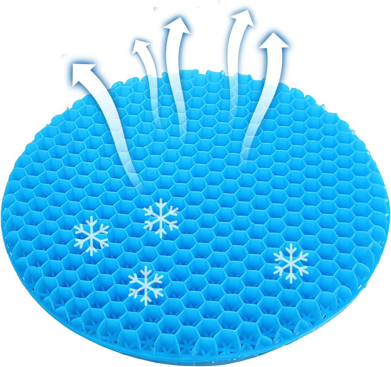 Gel Seat Cushion, round Double Thick Honeycomb Soft Sitter, Breathable Cool Cushions for Office Chair, Car (30 X 30 X 3.5Cm)