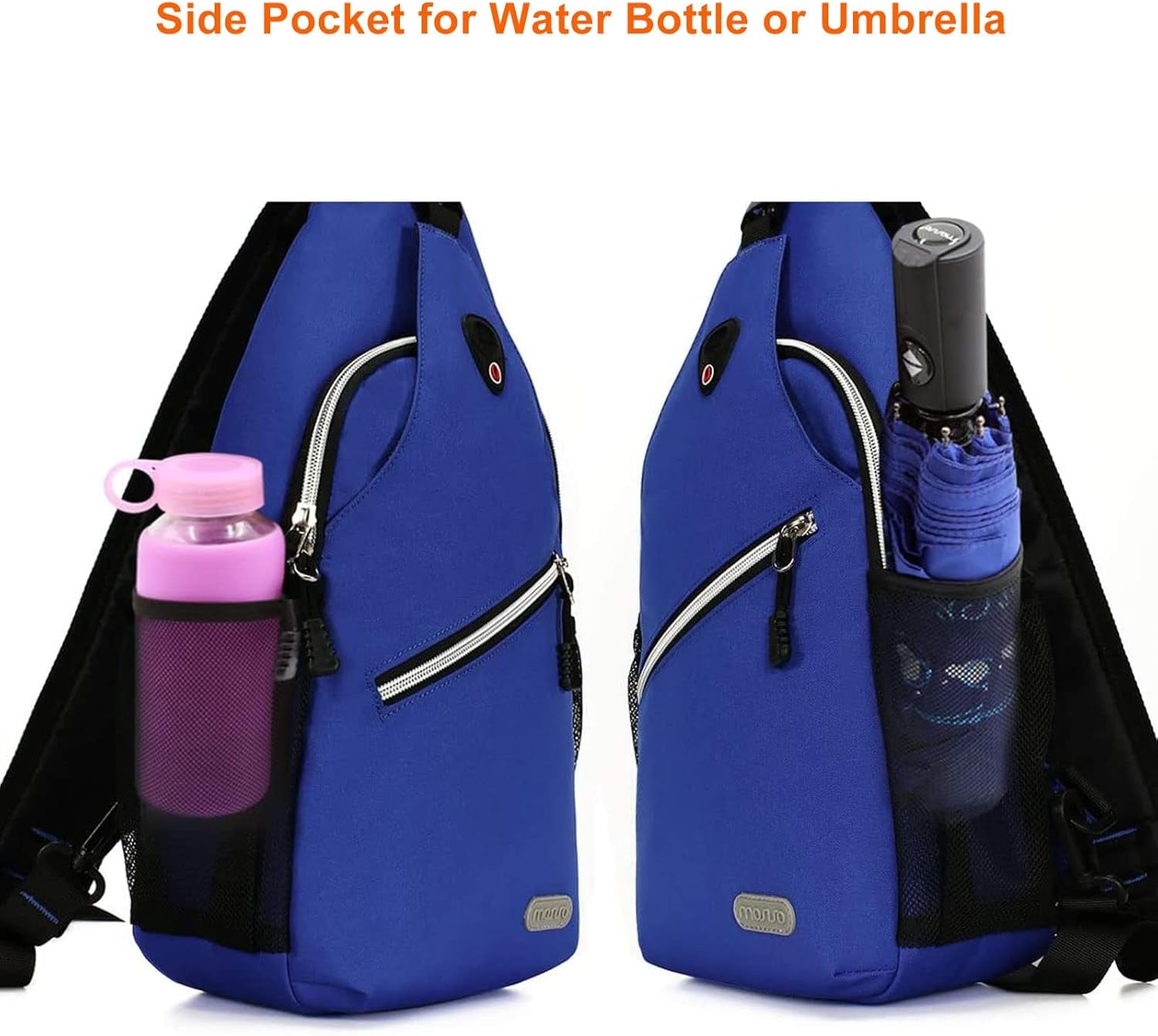 Rope Sling Backpack (Up to 13 Inch), Multipurpose Crossbody Chest One Shoulder Outdoor Travel Hiking Daypack, Royal Blue