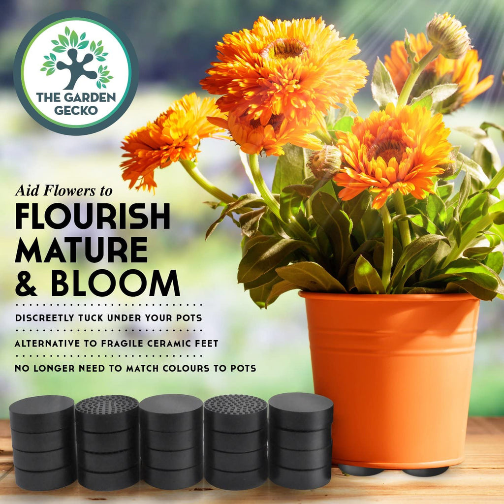 Invisible Pot Feet for Outdoor Plant Pots and Flowers Solid Rubber Pot Risers with Enhanced Non-Slip Surface Grip | 20 Pack.