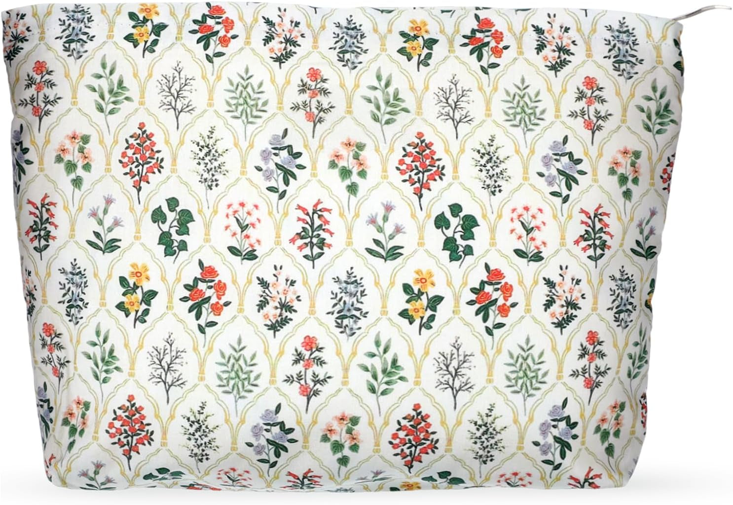 Makeup Bag Large Capacity Elegant Bow Preppy Cosmetic Bag Aesthetic Design Canvas Zipper Organizer Pouch Cute Roomy Pink Portable Toiletry Bag for Women Girls Travel Storage Accessories, Flower Color,