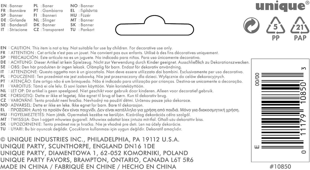 Happy 1St Birthday Blue Prism Banner (3.6 Meter Long) 1 Piece - Perfect for First Birthday Party Decorations