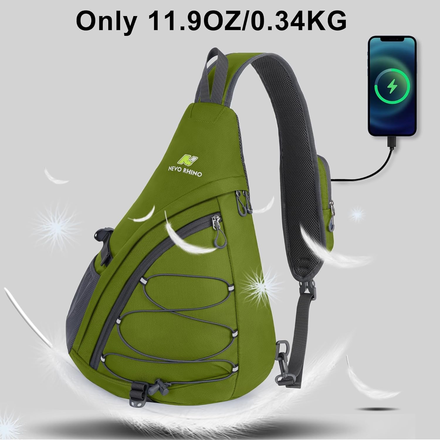 NEVO RHINO Crossbody Sling Backpack 18L Large Sling Bag for Men with Phone Pocket Shoulder Bag for Men, Women Sport Daypack