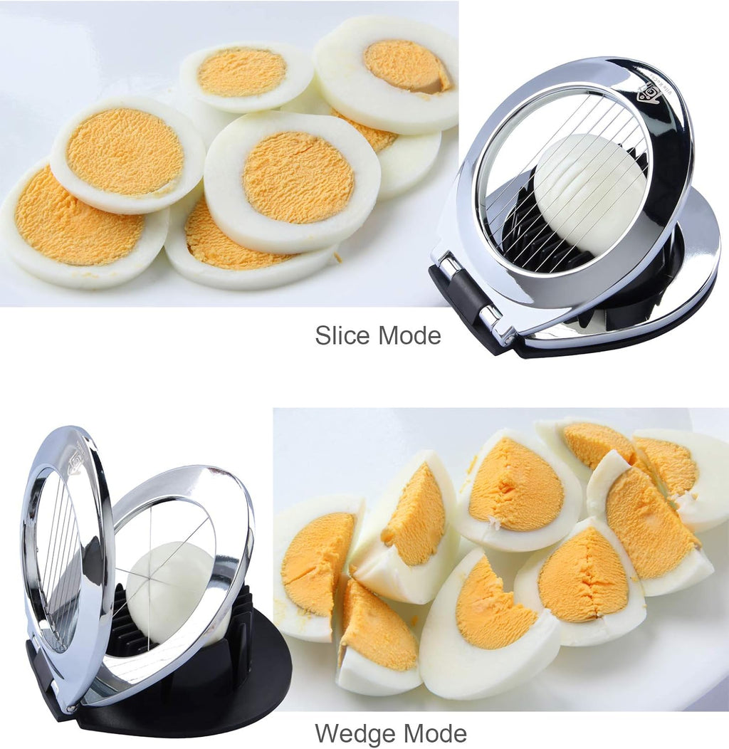 Multi Function Stainless Steel Egg Slicer for Hard Boiled Eggs Dishwasher Safe Heavy Duty Egg Cutter Kitchen Helper