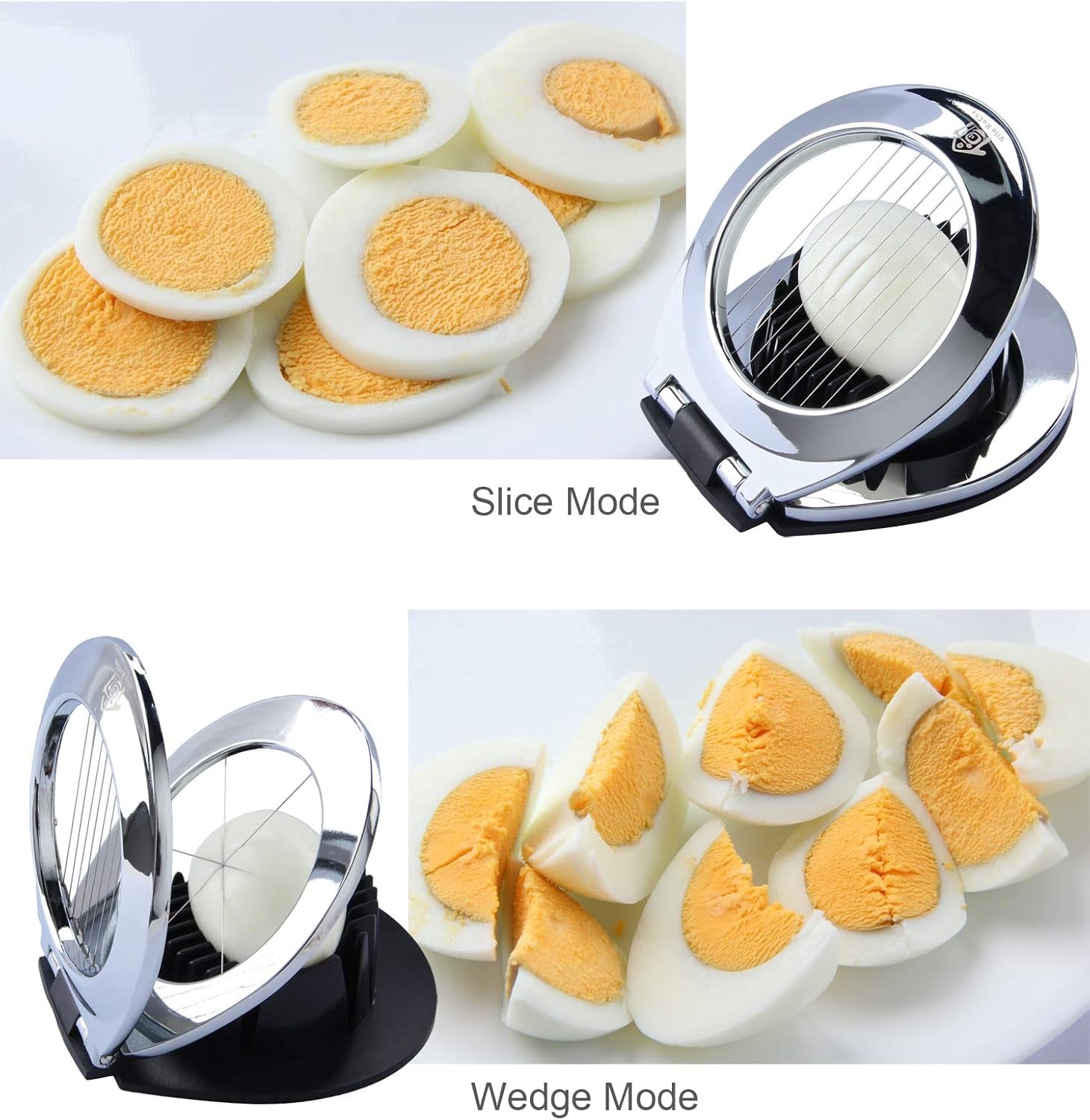 Multi Function Stainless Steel Egg Slicer for Hard Boiled Eggs Dishwasher Safe Heavy Duty Egg Cutter Kitchen Helper