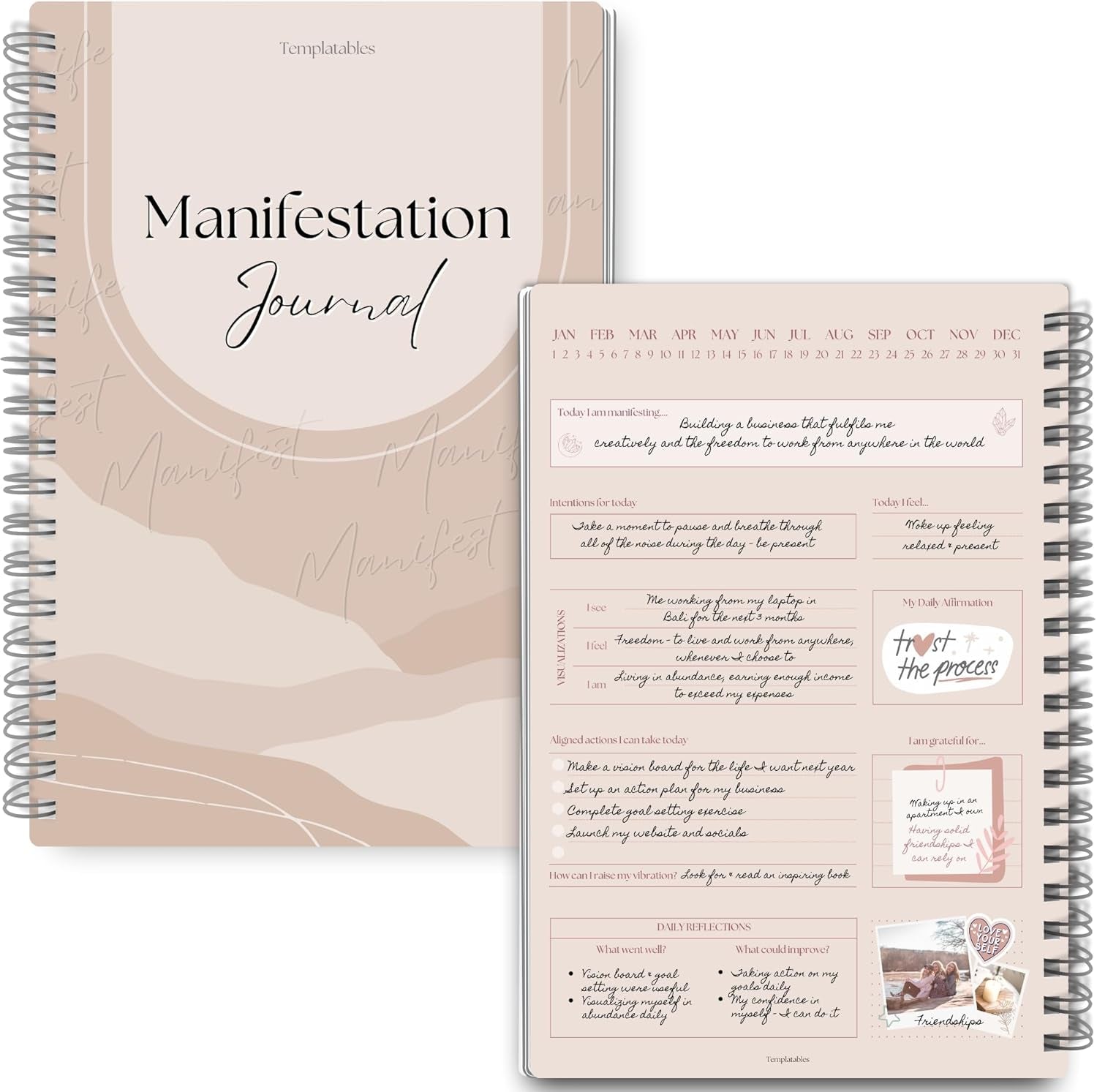 Manifestation Journal | Law of Attraction Daily Planner to Manifest Your Dream Life - A5 Lux