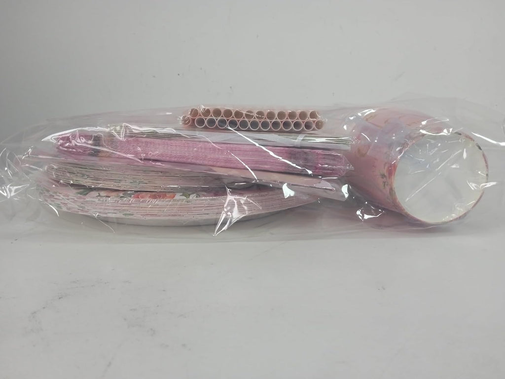 Floral 1St Birthday Party Decorations, Include Happy Birthday Banner, Paper Plates, Cups, Napkins, Little Miss Onederful Tablecloth for Girls First Birthday Party Decor Supplies, Serve 20 Guests