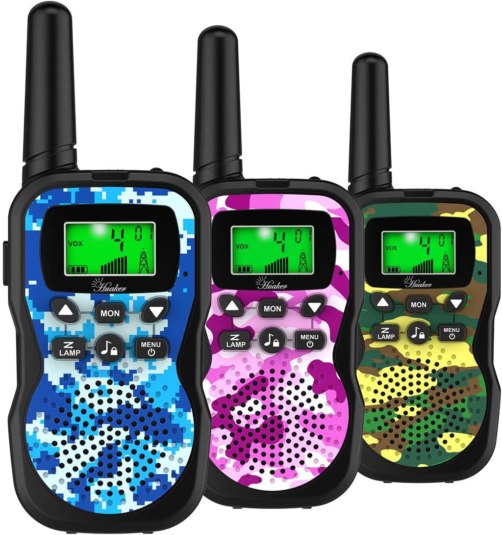 Kids Walkie Talkies,3 Pack 22 Channels 2 Way Radio Toy with Flashlight and LCD Screen,3 Miles Range Walkie Talkies for Kids outside Adventures, Camping, Hiking