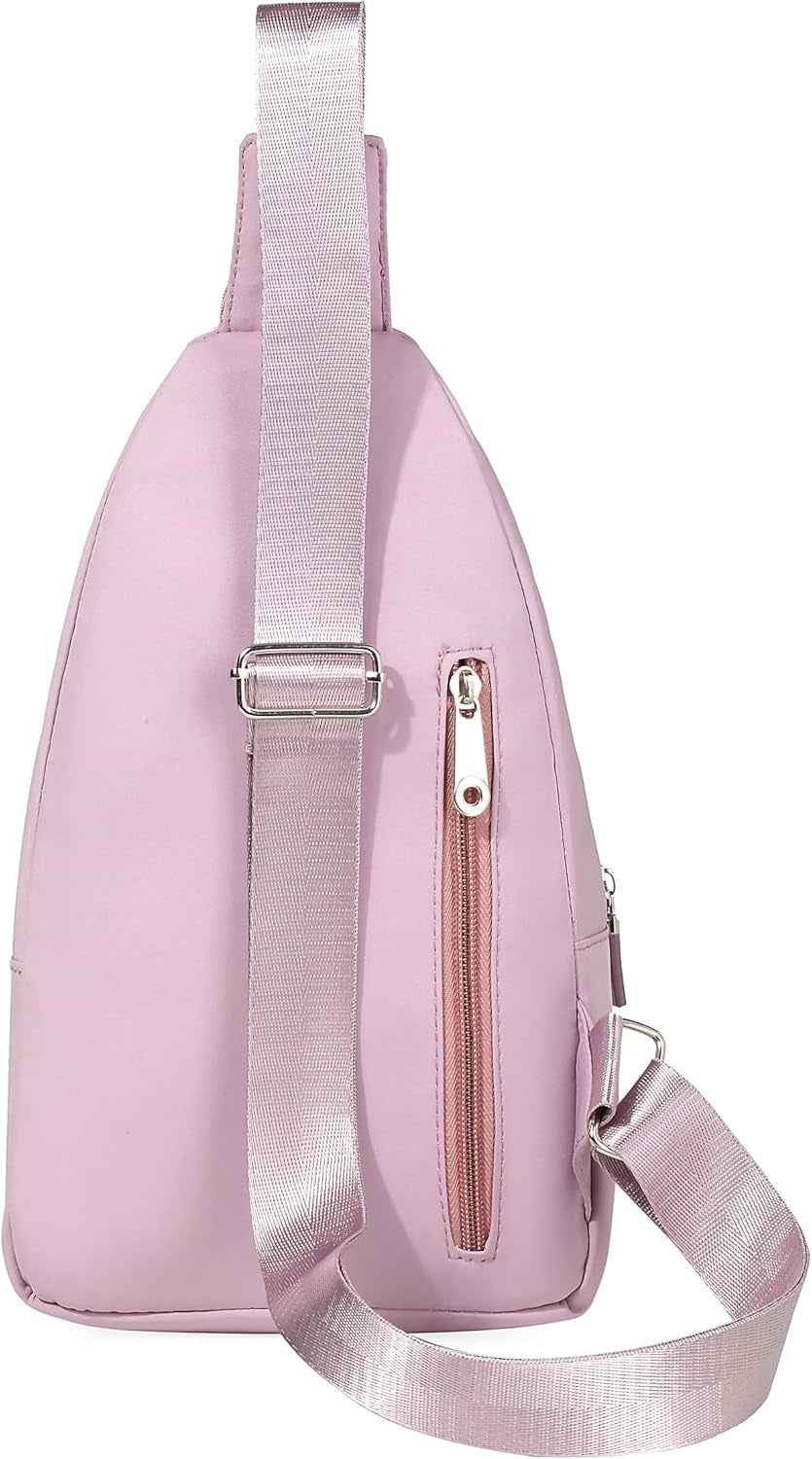 Small Sling Backpack Crossbody Sling Bag for Women, Chest Bag Daypack Fanny Pack Crossbody Bag for Hiking Traveling Outdoors - Lilac