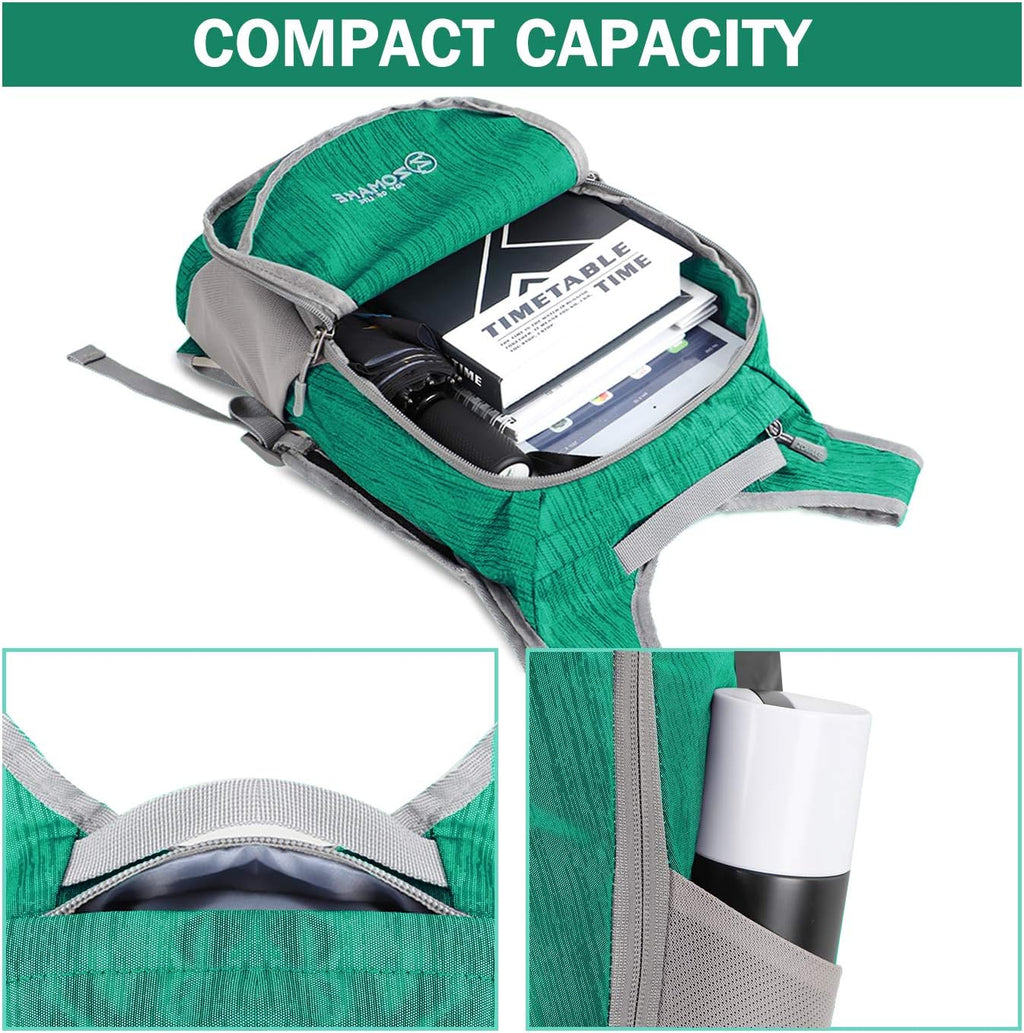 Ultra Lightweight Packable Backpack 18L, Small Foldable Hiking Backpacks Water Resistant Folding Daypack for Travel(Dark Green)