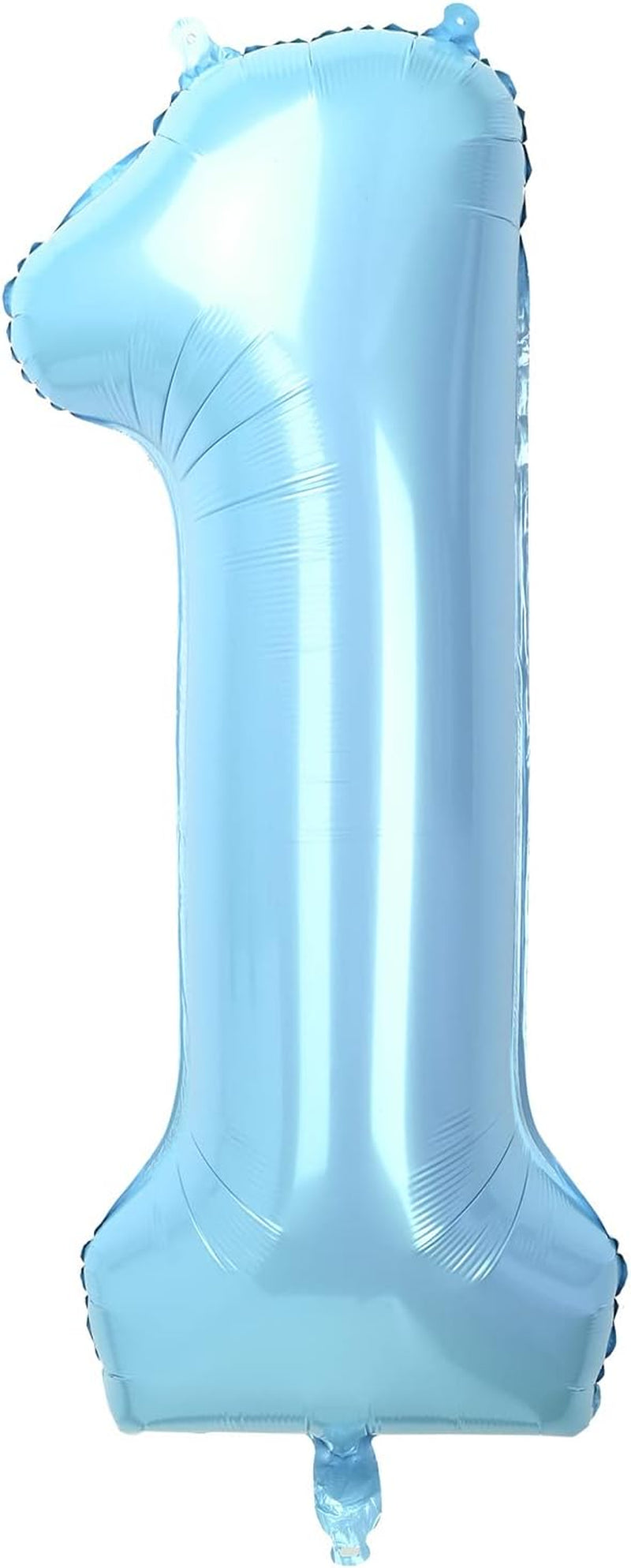 40" Baby Blue Number 1 Helium Foil Balloon for Birthday Party Decorations, Large Self Inflating for Age/Anniversary/Celebration