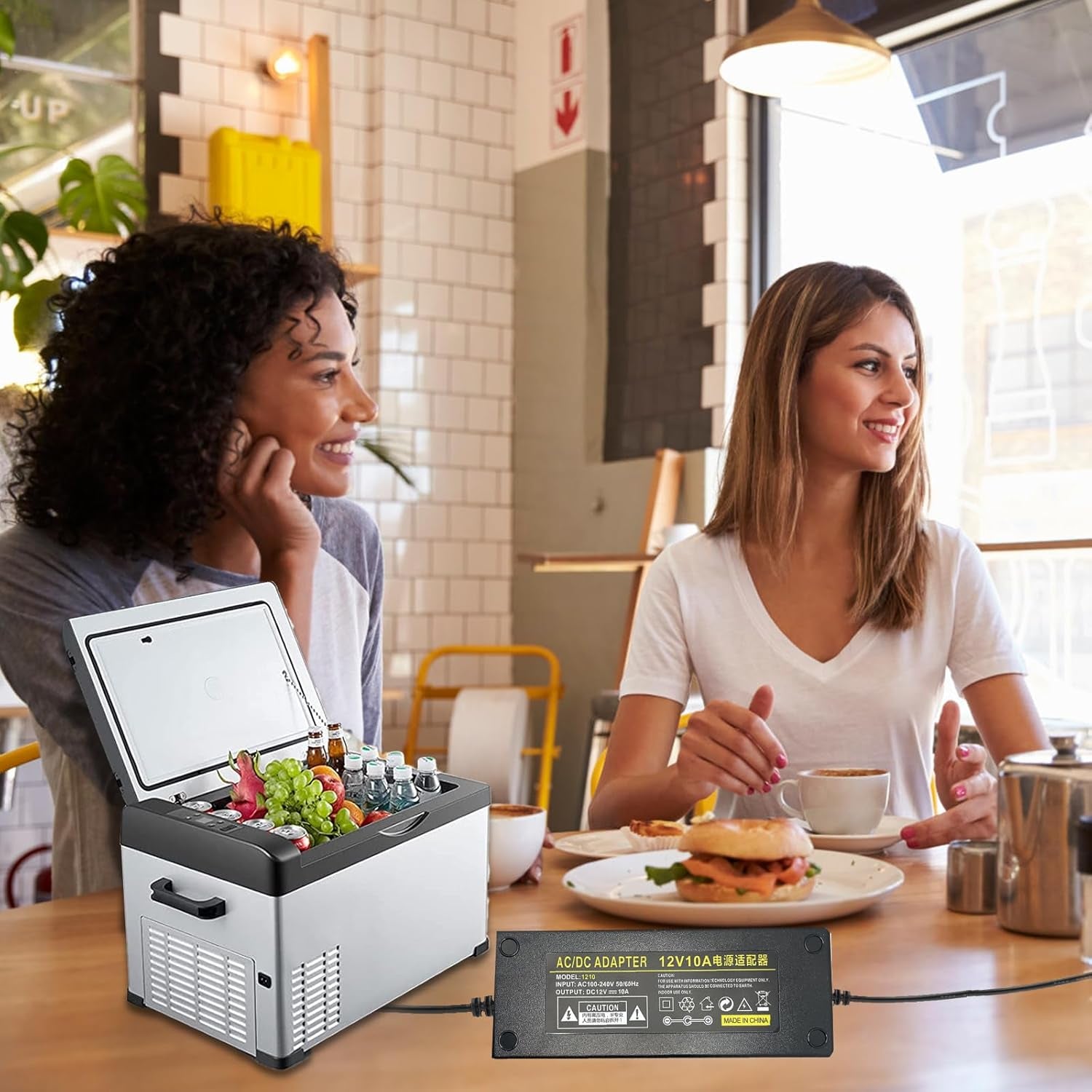 Voltage Converter 220 V to 12 V: 180 W/15 a Car Power Adapter Inverter Adapter Built-In Fan with Adapter Cigarette Lighter Socket Power Adapter for Cool Box Car Vacuum Cleaner Car Fridge