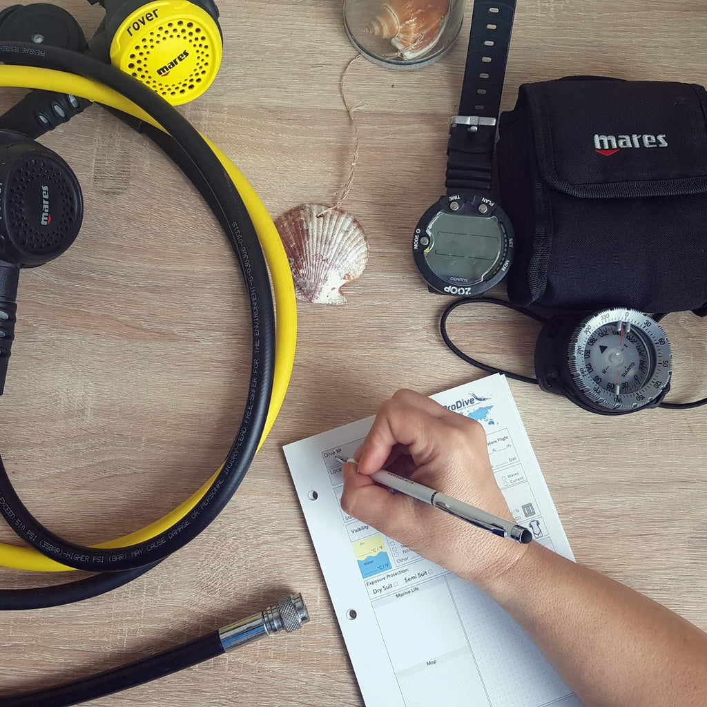 Scuba Diving Log Book Refill Pages for 50 Dives 3 Hole PADI Standard