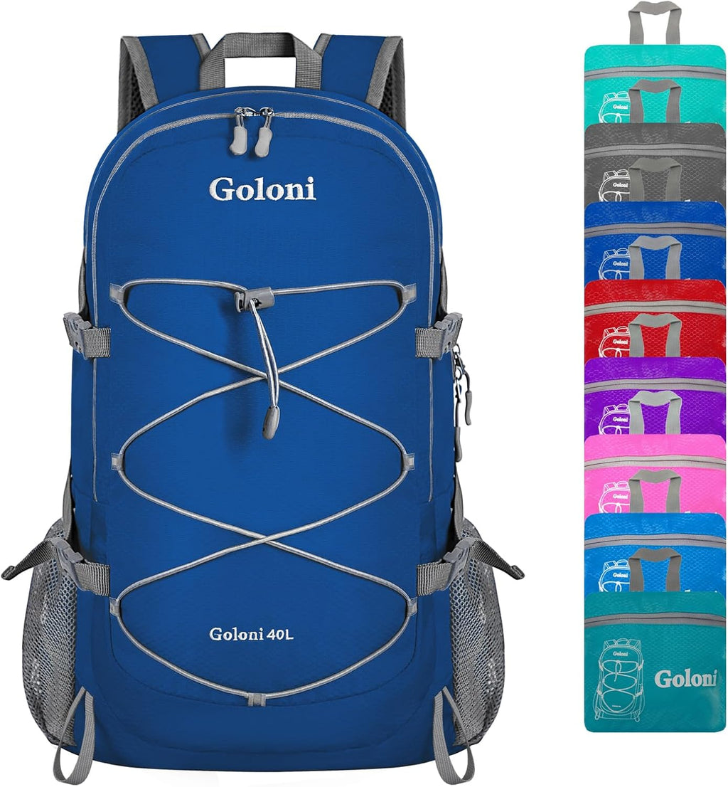 Lightweight Hiking Backpack Bag - 40L Traveling Camping Backpack Outdoor Day Pack with Reflective Webbing and Waterproof Pocket